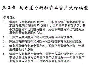 均方差分析和資本資產(chǎn)定價(jià)模型ppt課件