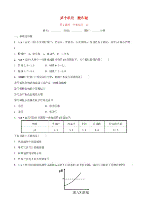 （江西專版）2019年中考化學(xué)總復(fù)習(xí) 教材突破 第十單元 酸和堿 第2課時 中和反應(yīng) pH練習(xí)（含新題）.doc