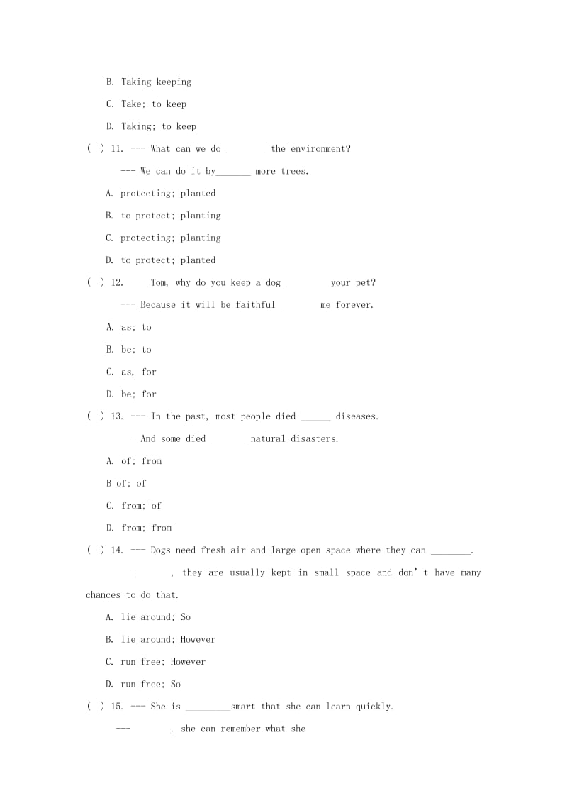 广州沈阳通用八年级英语下册Module3AnimalsUnit6Pets同步练习牛津深圳版.doc_第3页