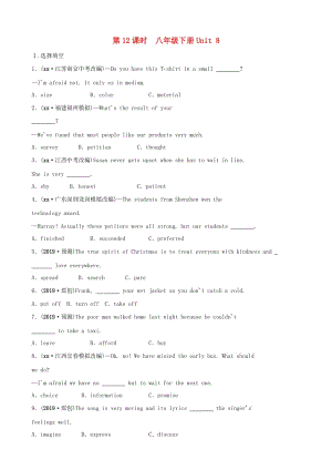 福建省2019年中考英語(yǔ)總復(fù)習(xí) 第12課時(shí) 八下 Unit 8練習(xí) （新版）仁愛(ài)版.doc