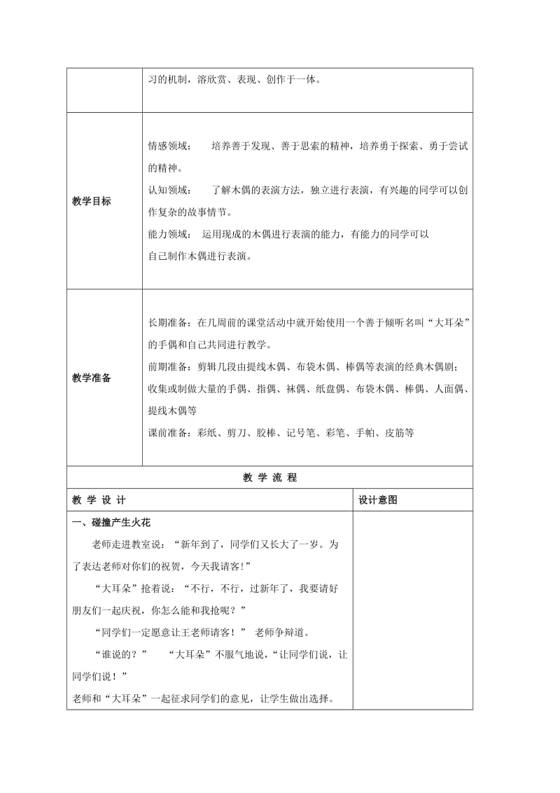 2019-2020年一年级美术下册 我们看木偶戏教案 冀教版.doc_第2页