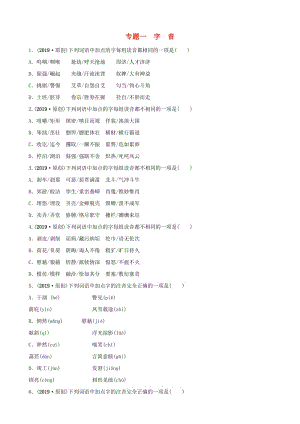 山東省臨沂市2019年中考語文 專題復習一 字音練習.doc