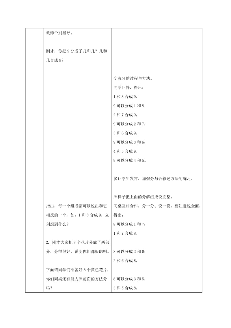 2019-2020年一年级数学上册 8、9的组成 1教案 冀教版.doc_第2页