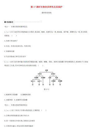 內(nèi)蒙古包頭市2019年中考生物 第五單元 生物圈中的其他生物 第17課時 生物的多樣性及其保護復(fù)習(xí)練習(xí).doc