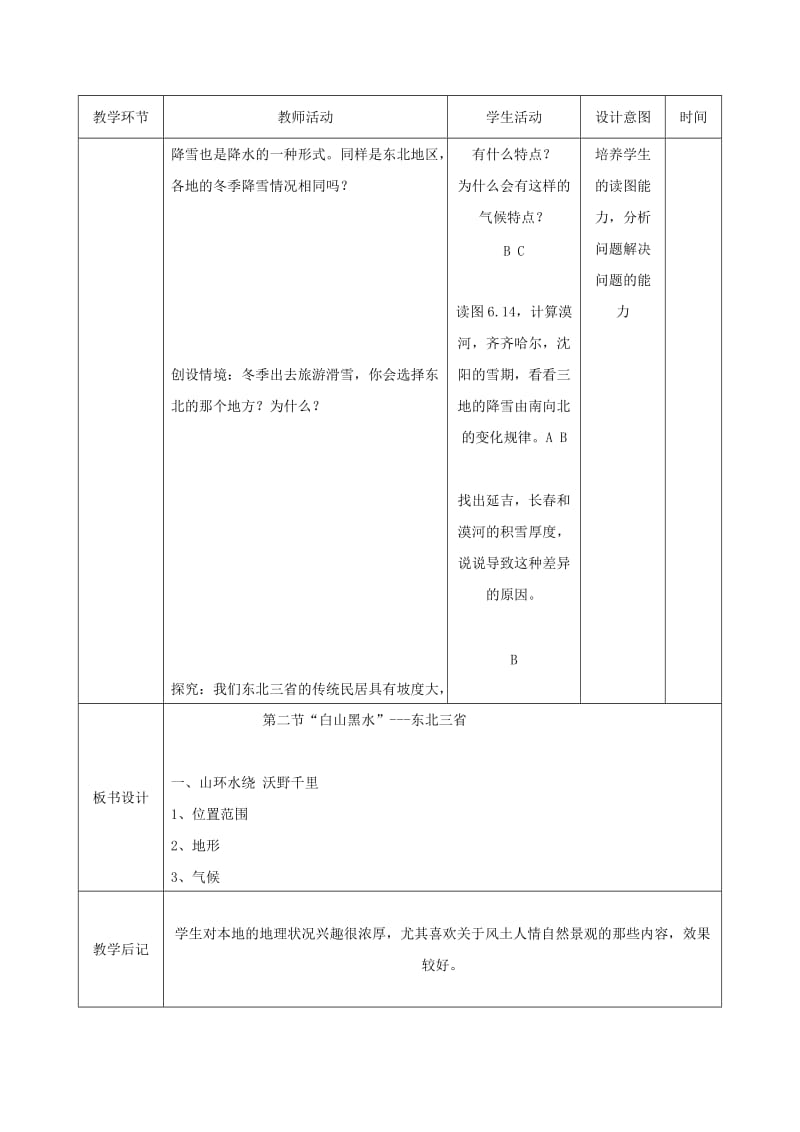 吉林省双辽市八年级地理下册 6.2“白山黑水”-东北三省（第1课时）教案 （新版）新人教版.doc_第2页