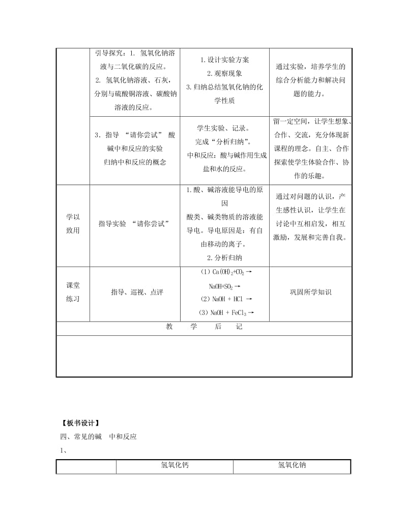 九年级化学下册 专题七 初识酸、碱和盐 单元2《几种常见的酸和碱》（第3课时）教案 （新版）湘教版.doc_第2页