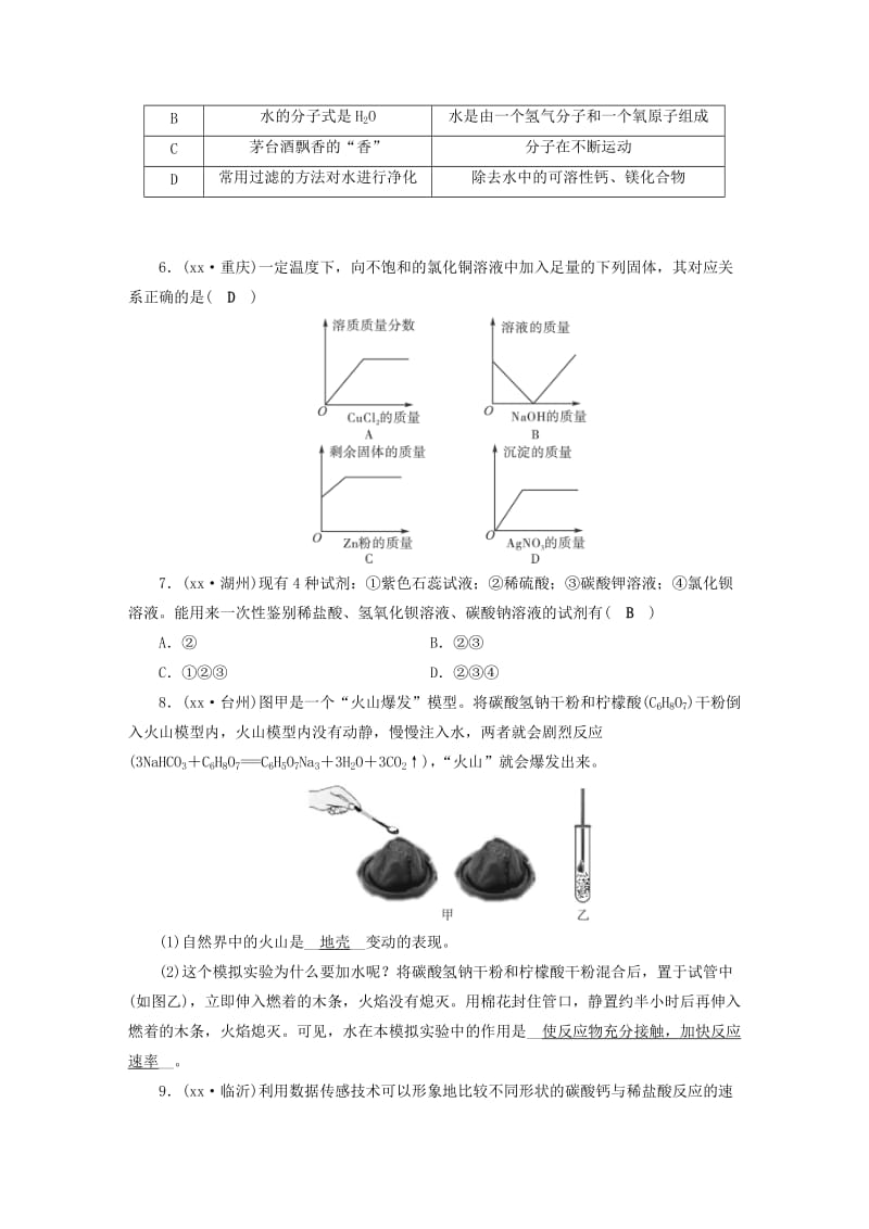 安徽省2019中考化学决胜复习 第一部分 考点探究 第13课时 盐 化肥（一）习题.doc_第2页