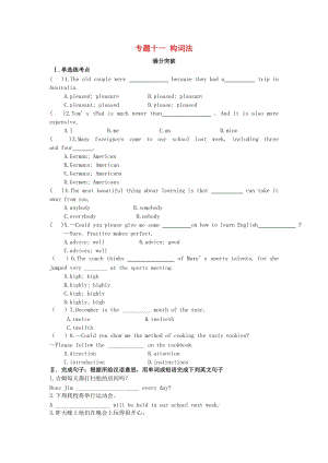 陜西省2019年中考英語總復(fù)習(xí) 專題十一 構(gòu)詞法滿分突破試題（含解析）.doc