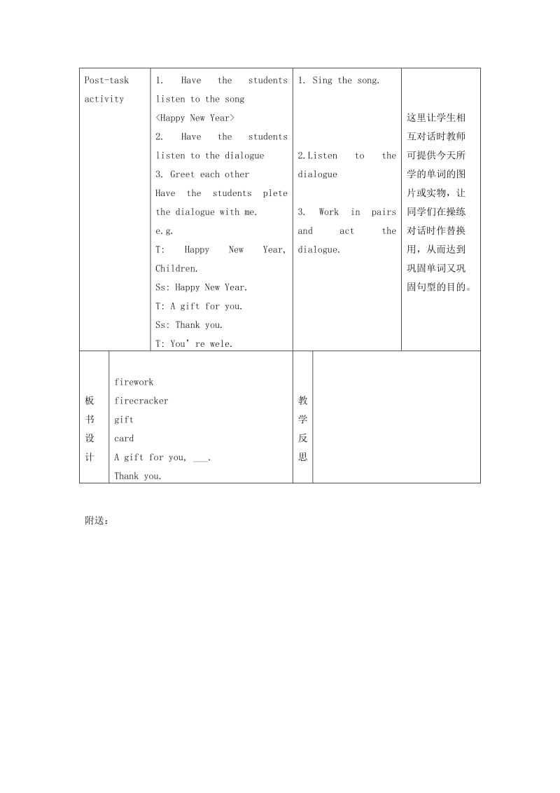 2019-2020年一年级英语下册 Module4 Unit11 New Years Day period1教案 （新版）沪教牛津版.doc_第3页