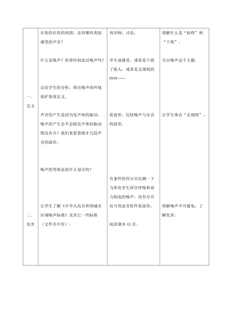 八年级物理上册 第二章 第4节 噪声的危害和控制教案 （新版）新人教版.doc_第2页