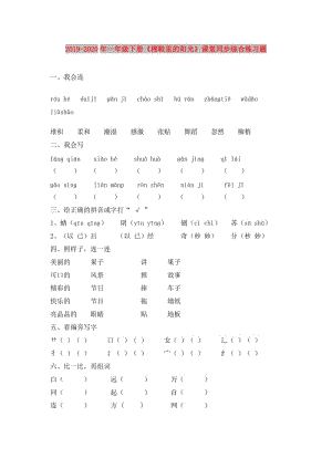 2019-2020年一年級(jí)下冊(cè)《棉鞋里的陽光》課堂同步綜合練習(xí)題.doc