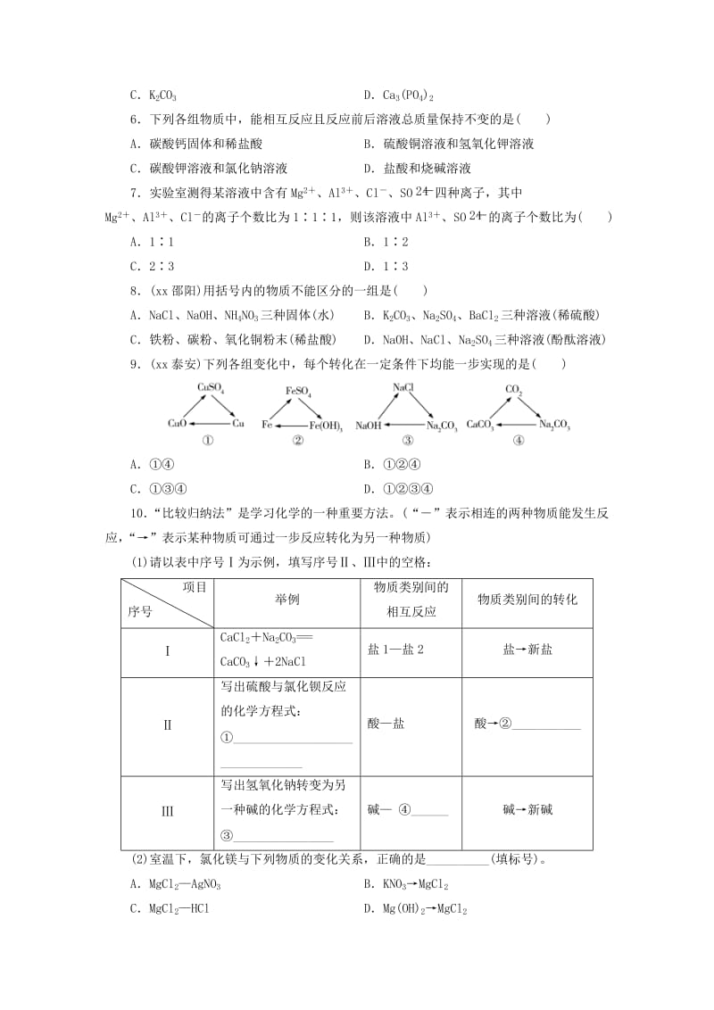 广东省2019年中考化学总复习 第1部分 第三章 身边的化学物质 课时15 常见的盐和化肥优化训练.doc_第2页