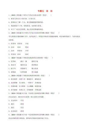 山東省泰安市2019年中考語文 專題復習五 語法習題2.doc