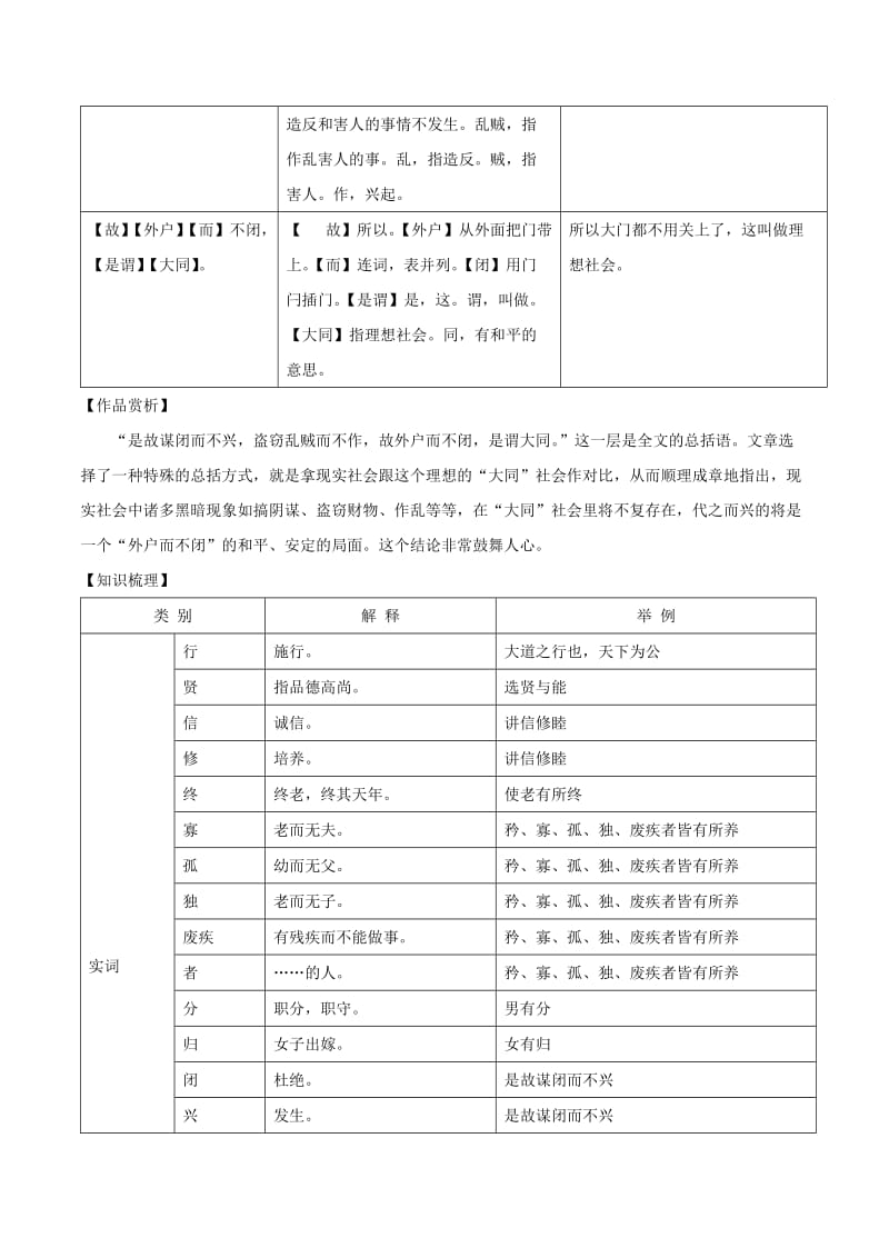 八年级语文下册 课内外文言文趣读精细精炼 专题07 大道之行也（课内篇）.doc_第3页