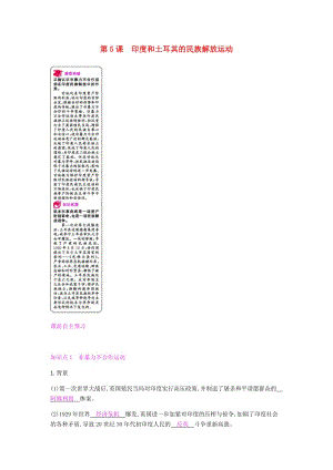 九年級(jí)歷史下冊(cè) 第二單元 動(dòng)蕩與變革的時(shí)代 第5課 印度和土耳其的民族解放運(yùn)動(dòng)練習(xí) 北師大版.doc