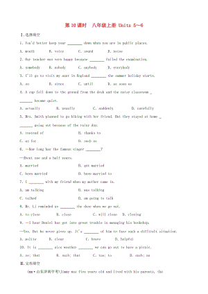 山東省濟南市2019年中考英語復(fù)習(xí) 第10課時 八下 Units 5-6同步練習(xí).doc