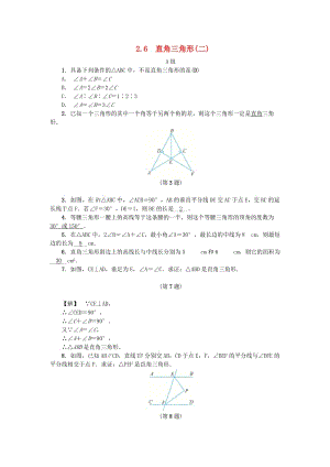 八年級(jí)數(shù)學(xué)上冊(cè) 第2章 特殊三角形 2.6 直角三角形（二）練習(xí) （新版）浙教版.doc