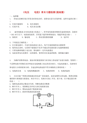 九年級(jí)物理全冊(cè) 16《電壓 電阻》章末習(xí)題檢測(cè)（提高篇含解析）（新版）新人教版.doc