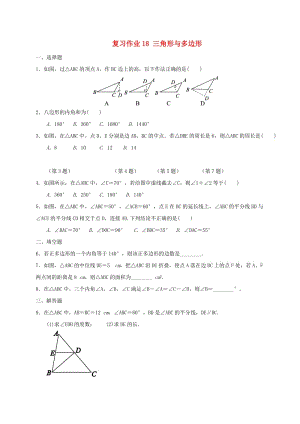 江蘇省淮安市淮陰區(qū)凌橋鄉(xiāng)九年級(jí)數(shù)學(xué)下學(xué)期復(fù)習(xí)作業(yè)18 三角形與多邊形.doc