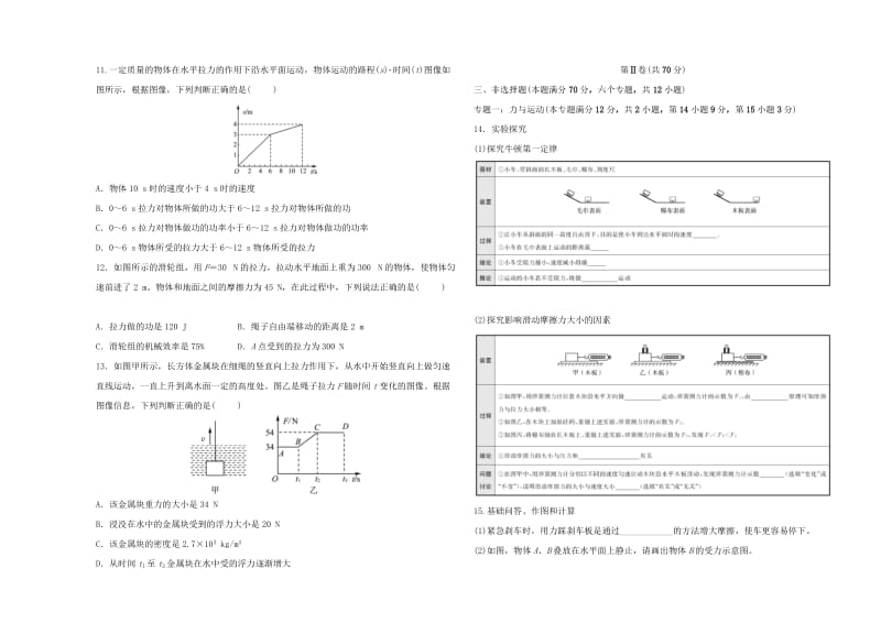 山东省青岛市2019年初中物理学业水平考试阶段检测卷（二）.doc_第2页