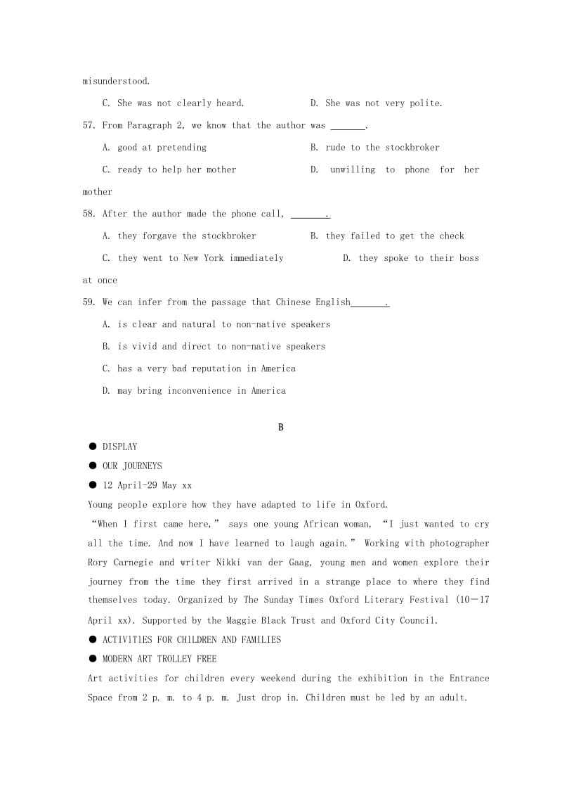 2019-2020年高考英语一轮复习 阅读训练(14).doc_第2页