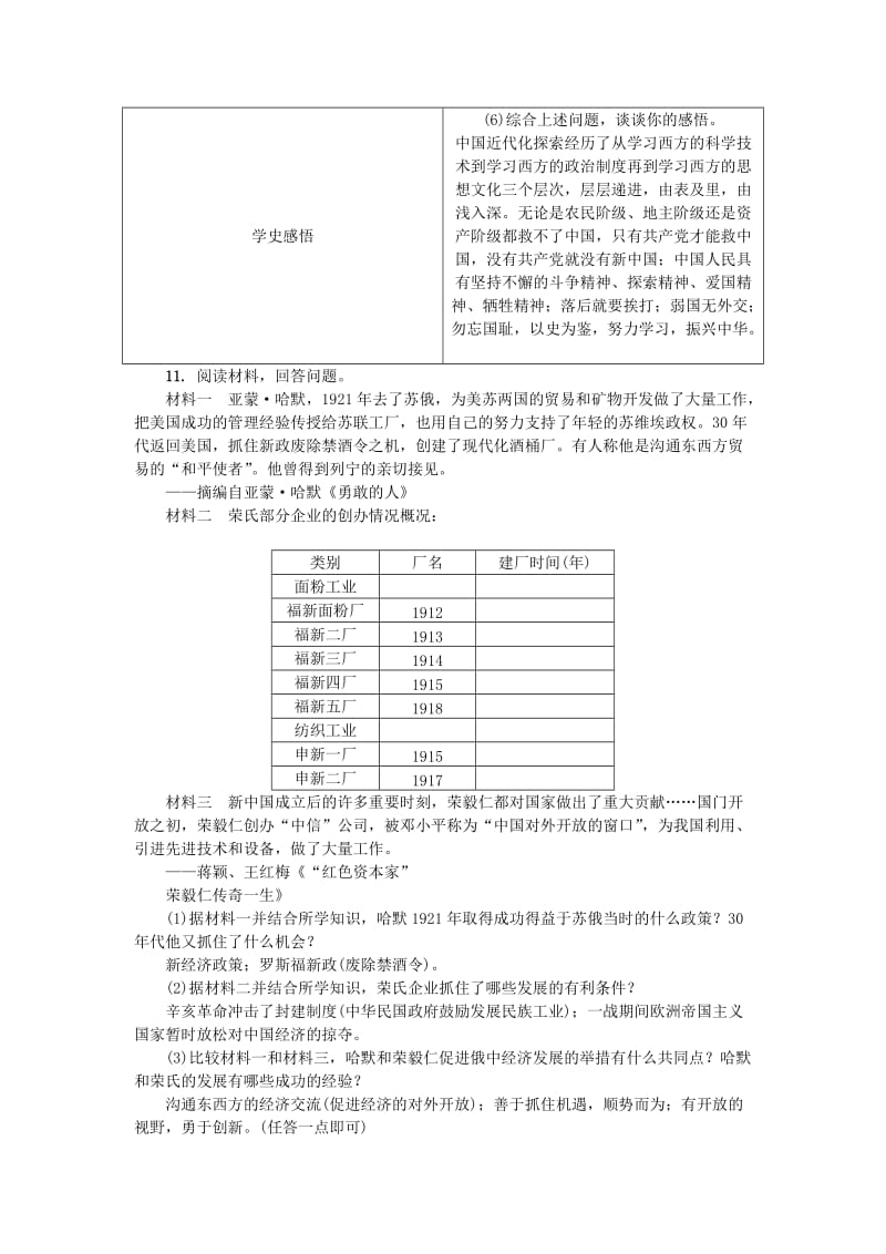 （山西地区）中考历史总复习 主题11 中国近代经济和社会生活练习.doc_第3页