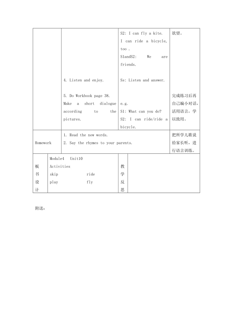 2019-2020年一年级英语下册 Module4 Unit10 Activities period1教案 （新版）沪教牛津版.doc_第3页