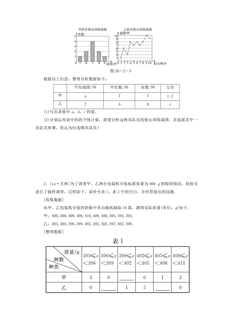 八年级数学下册 第二十章 数据的分析 20.2 数据的波动程度 第2课时 用样本方差估计总体方差练习 新人教版.doc_第2页