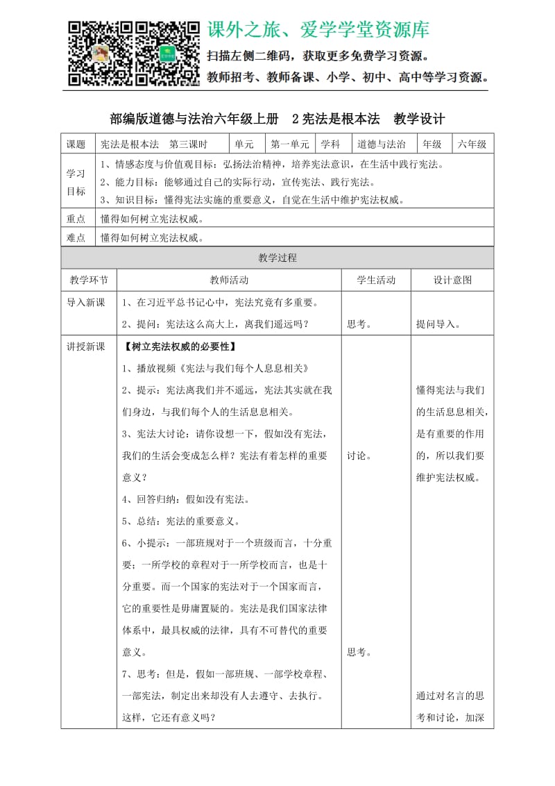 2宪法是根本法第三课时教案_第1页