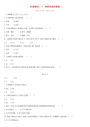 （北京專版）2019中考化學(xué)復(fù)習(xí)方案 階段測試01 物質(zhì)構(gòu)成的奧秘.doc