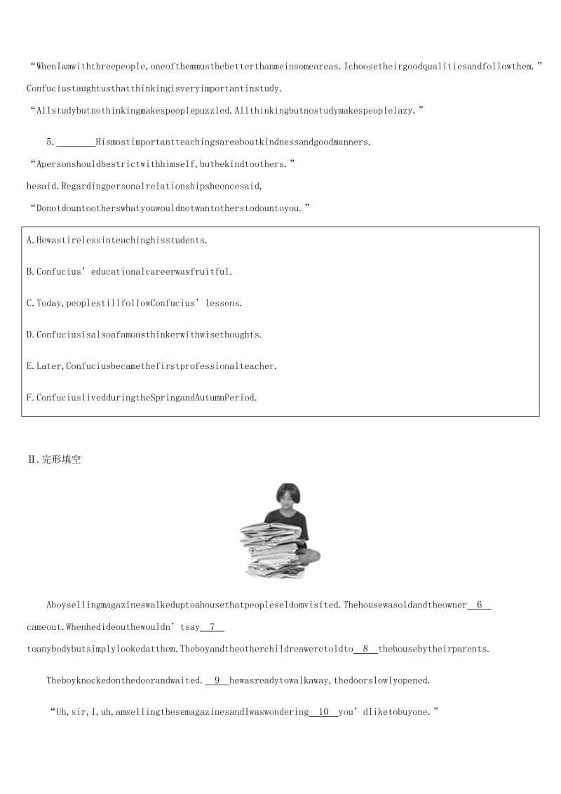 浙江省杭州市2019年中考英语一轮复习 课时训练14 Units 9-10（八下）.doc_第2页