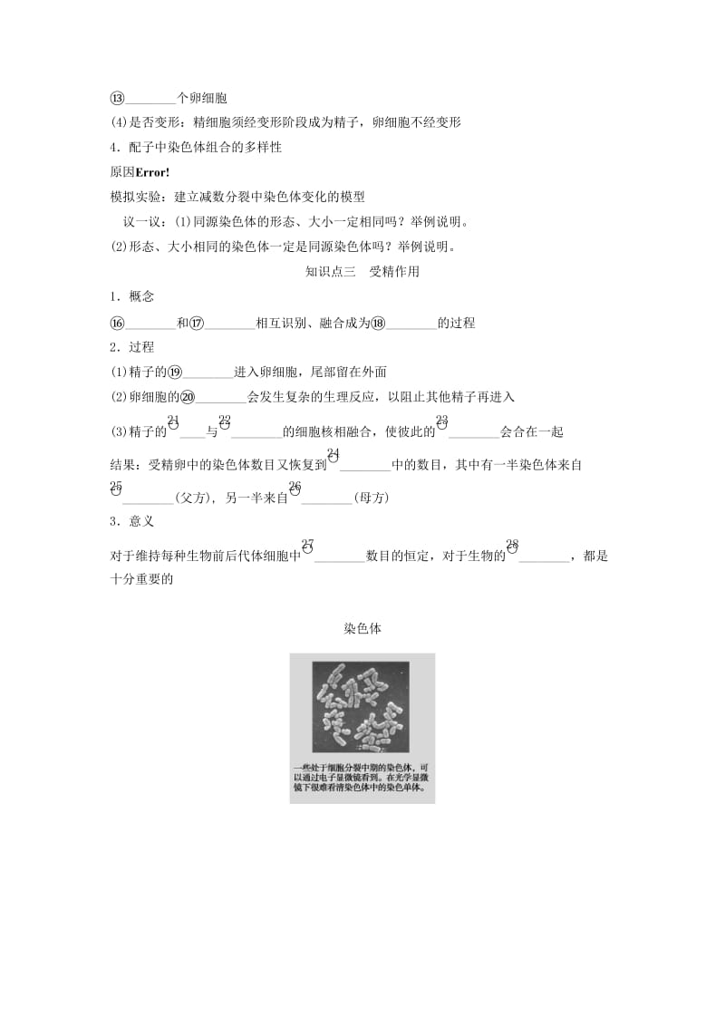 2019-2020年高考生物一轮复习方案 1-3 减数分裂和受精作用 新人教版必修2.doc_第2页