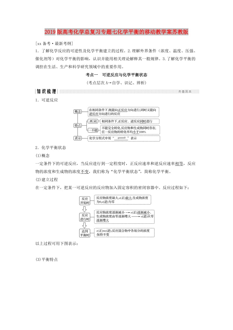 2019版高考化学总复习专题七化学平衡的移动教学案苏教版.doc_第1页