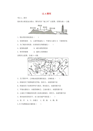 （人教通用）2019年中考地理一輪復(fù)習(xí) 專題十 我國(guó)的自然環(huán)境與自然資源 12.4黃河檢測(cè)（含解析）.doc