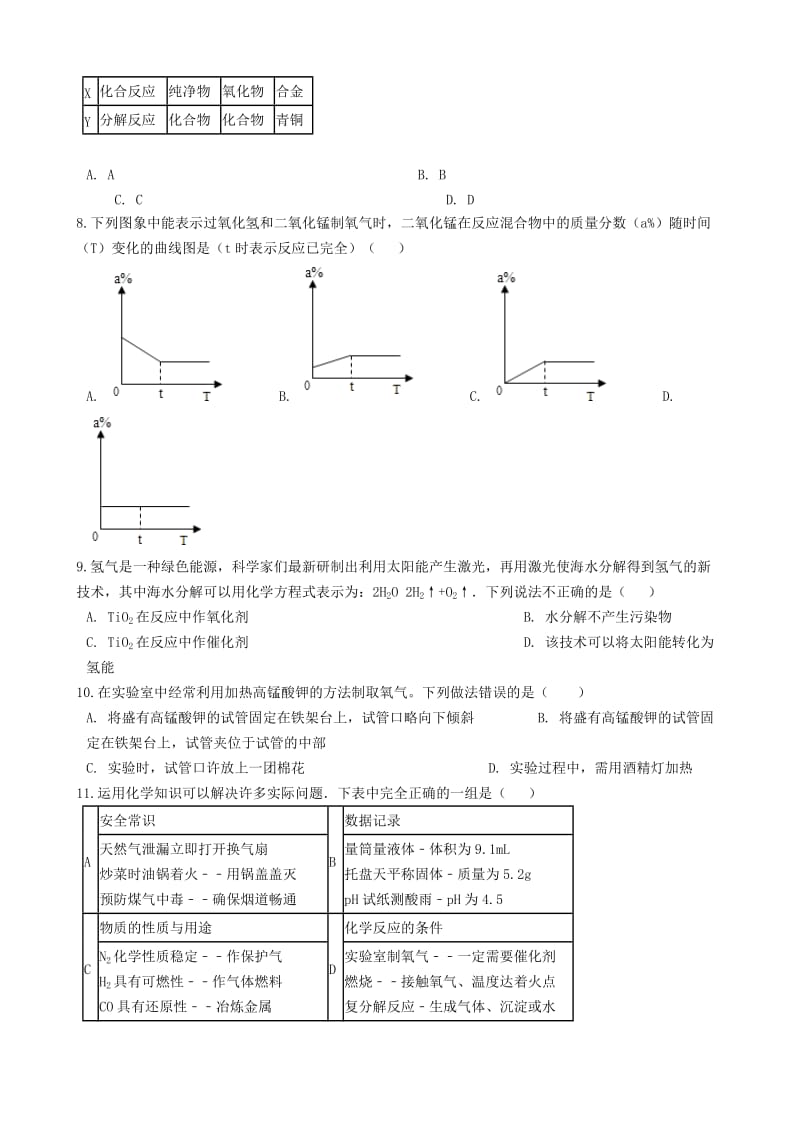 九年级化学上册 第二单元 我们周围的空气 2.3“制取氧气”达标练习题（新版）新人教版.doc_第3页