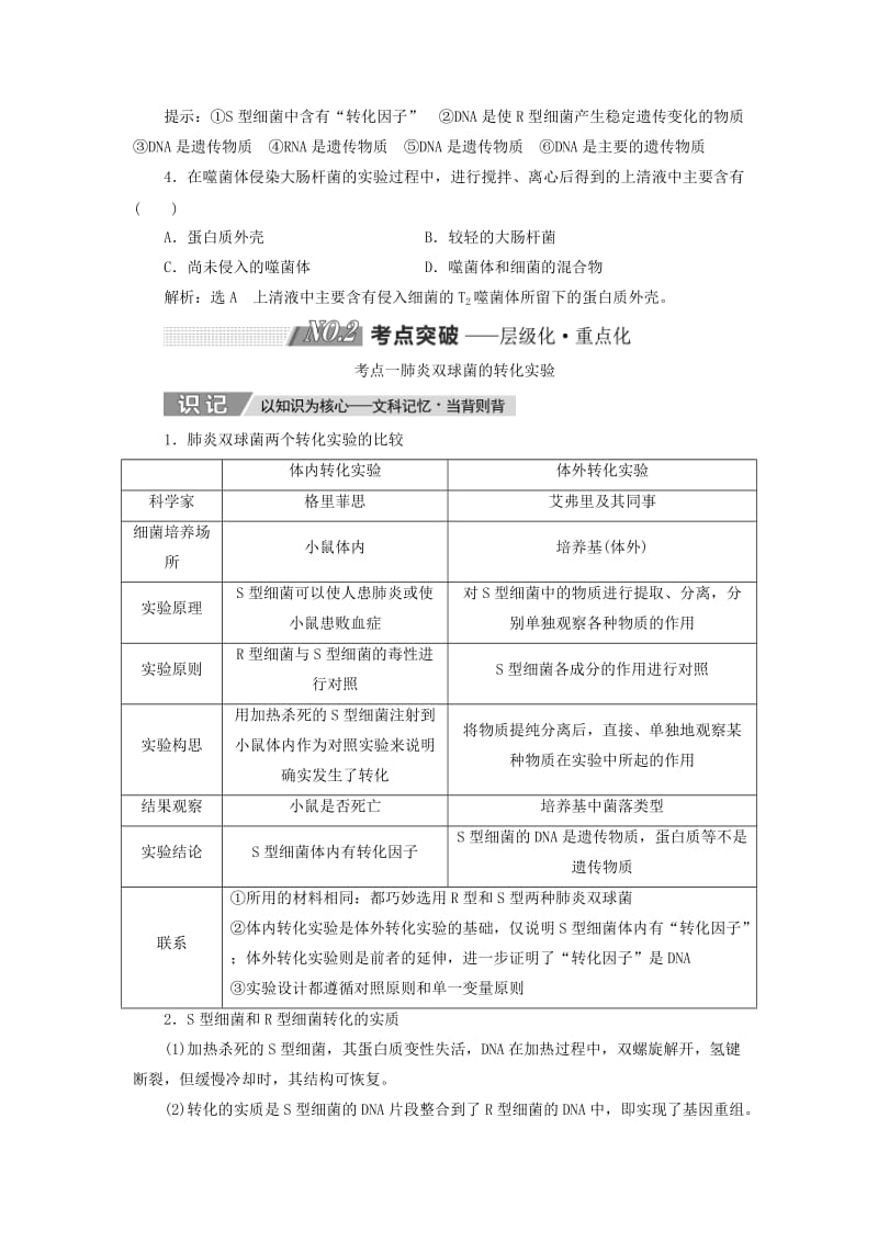 2019版高考生物一轮复习第六单元基因的本质与表达第一讲DNA是主要的遗传物质精选教案.doc_第3页