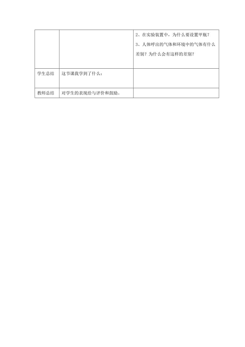 安徽省七年级生物下册 4.3.2《发生在肺内的气体交换》教案2 （新版）新人教版.doc_第3页