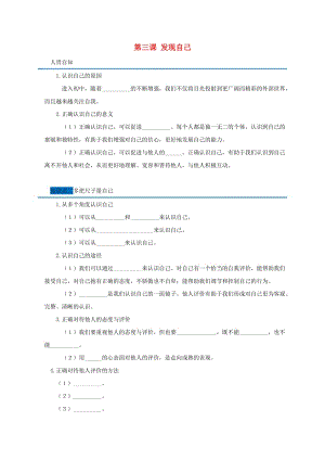 廣東省廣州市七年級(jí)道德與法治上冊(cè) 第一單元 成長(zhǎng)的節(jié)拍 第三課 發(fā)現(xiàn)自己隨堂小測(cè) 新人教版.doc