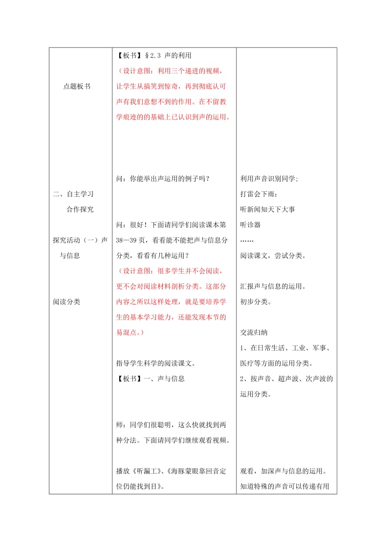 八年级物理上册 第二章 第3节 声的利用教案 （新版）新人教版.doc_第2页