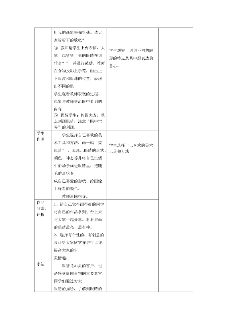 2019-2020年一年级美术上册《大眼睛》教学设计 湘教版.doc_第3页