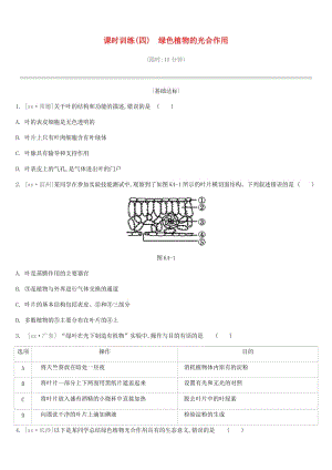 江蘇省徐州市2019年中考生物復(fù)習(xí) 第三單元 生物從環(huán)境中獲取物質(zhì)和能量 課時(shí)訓(xùn)練04 綠色植物的光合作用.doc