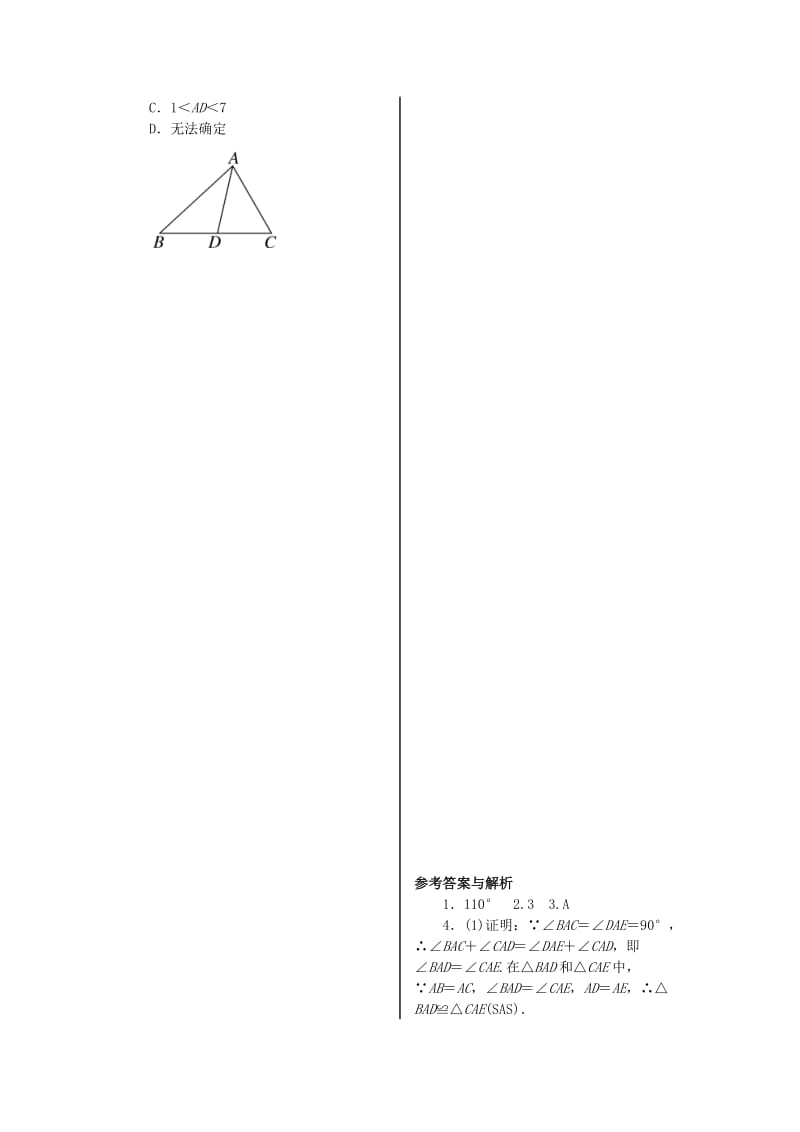 八年级数学上册 9 解题技巧专题 利用全等解决问题的模型与技巧习题 （新版）湘教版.doc_第2页