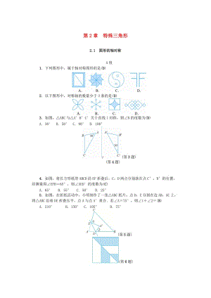 八年級數(shù)學(xué)上冊 第2章 特殊三角形 2.1 圖形的軸對稱練習(xí) （新版）浙教版.doc