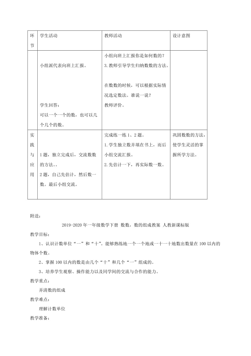 2019-2020年一年级数学下册 数数（二）教案 冀教版.doc_第3页