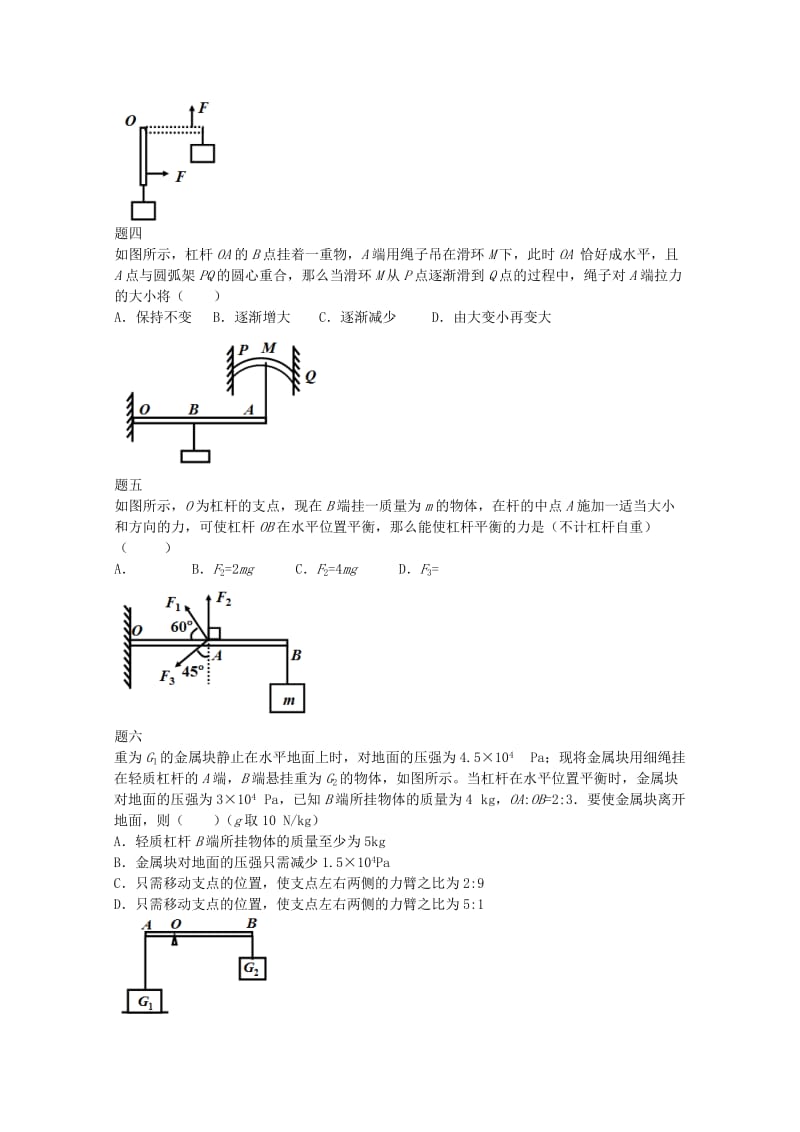 2019中考物理 重难点突破与金题精讲《杠杆》.doc_第2页