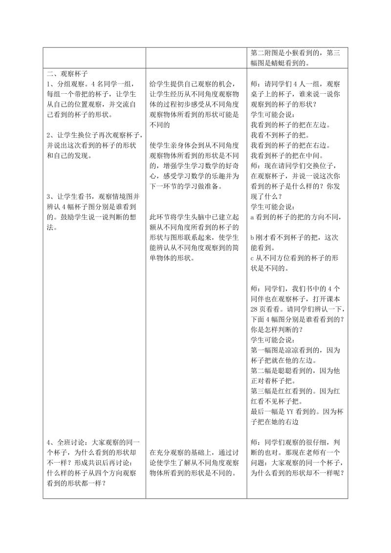 2019-2020年一年级数学下册 观察物体2教案 冀教版.doc_第2页