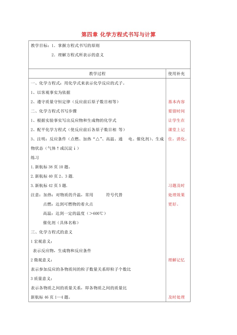 江苏省徐州市铜山区九年级化学上册 第四章 认识化学变化 化学方程式书写复习教案 沪教版.doc_第1页