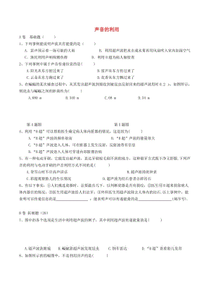 湖北省武漢市八年級(jí)物理上冊(cè) 2.3 聲的利用限時(shí)練（新版）新人教版.doc