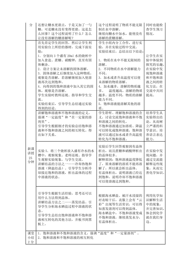 九年级化学下册第七章溶液7.2物质溶解的量7.2.1饱和溶液与不饱和溶液教学设计新版粤教版.doc_第2页