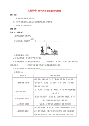 九年級化學(xué)上冊 第二章 我們周圍的空氣 實(shí)驗(yàn)活動1 氧氣的實(shí)驗(yàn)室制取與性質(zhì)課時導(dǎo)學(xué)案 （新版）新人教版.doc